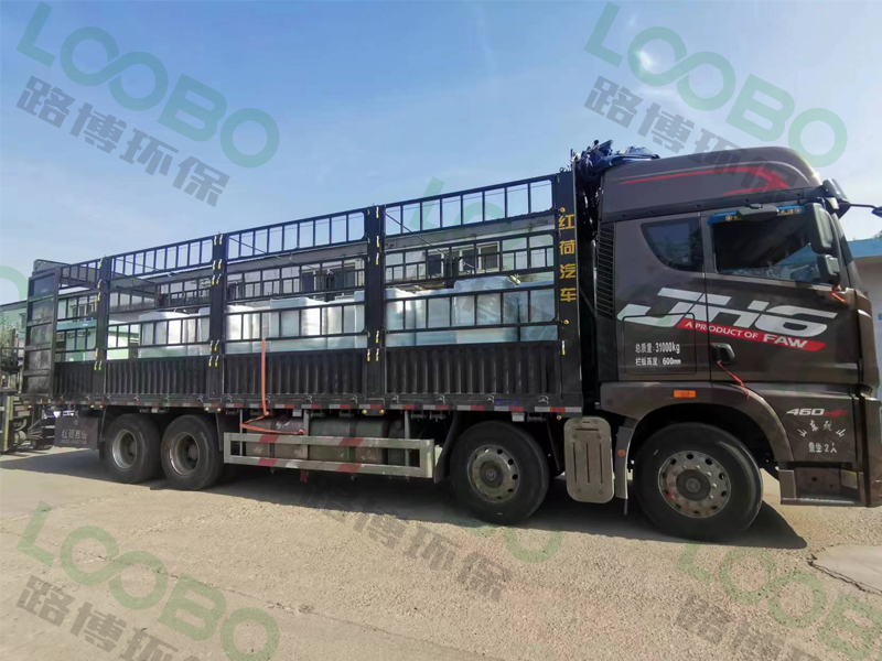 編號(hào)LB-XZ移動(dòng)式焊接煙塵凈化器，裝車啟程，發(fā)往江蘇